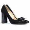 Elegante Damenschuhe 1262 schwarzes Antilopenleder kombiniert