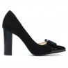 Elegante Damenschuhe 1262 schwarzes Antilopenleder kombiniert