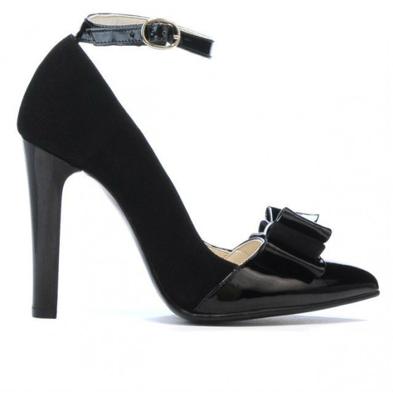 Elegante Damenschuhe 1264 Schwarz Antilope + Schwarzer Lack Elegante Damenschuhe 1264 Schwarz Antilope + Schwarzer Lack