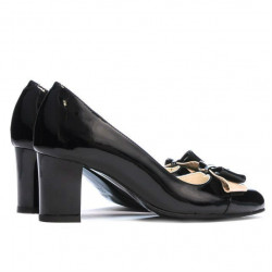 Damen elegante Schuhe 1265 Lack schwarz