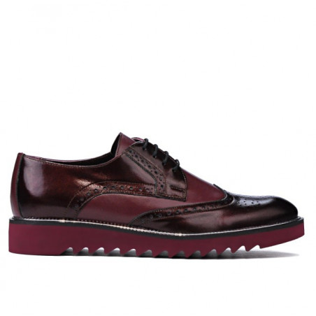 Herren Freizeitschuhe 831 Lack Bordeaux kombiniert
