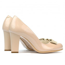 Elegante Damenschuhe 1245 Lack Elfenbein kombiniert
