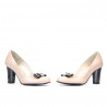Damen elegante Schuhe 1245 Lack Elfenbein+Schwarz