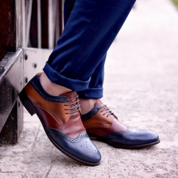 Casual / elegante Herrenschuhe 874 Indigo+Braun lifestyle