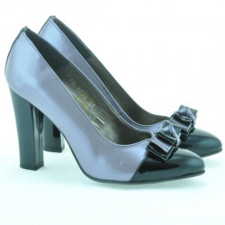 Elegante Damenschuhe 1226 hell-lila Lack + schwarz