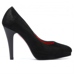 Elegante Damenschuhe 1233 schwarz satiniert