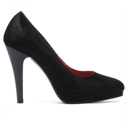 Elegante Damenschuhe 1233 schwarz satiniert