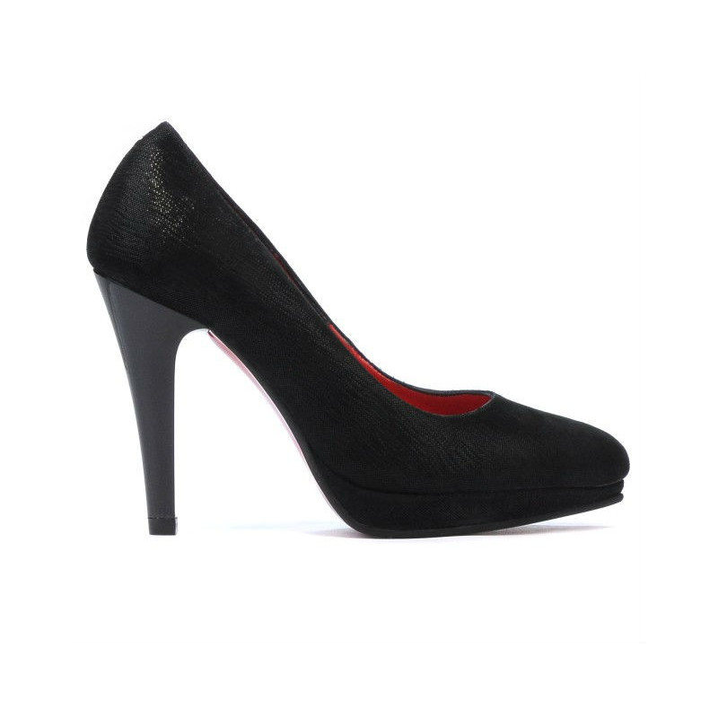 Elegante Damenschuhe 1233 schwarz satiniert