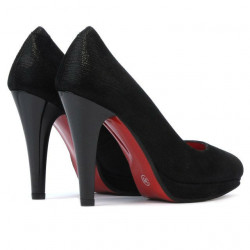 Elegante Damenschuhe 1233 schwarz satiniert