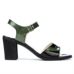 Damensandalen 5042 grün+schwarz