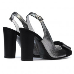Damen Sandalen 1267 schwarz Antilope kombiniert