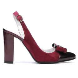 Damen Sandalen 1267 Bordeaux Antilope + Lack Bordeaux