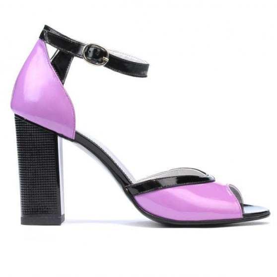 Damen Sandalen 1266 Lack Lila+Schwarz Damen Sandalen 1266 Lack Lila+Schwarz