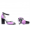 Damen Sandalen 1266 Lack Lila+Schwarz