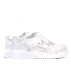Damenschuhe casual 663-2 Perlmuttweiß kombiniert