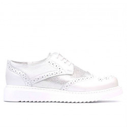 Damenschuhe casual 663-2 Perlmuttweiß kombiniert