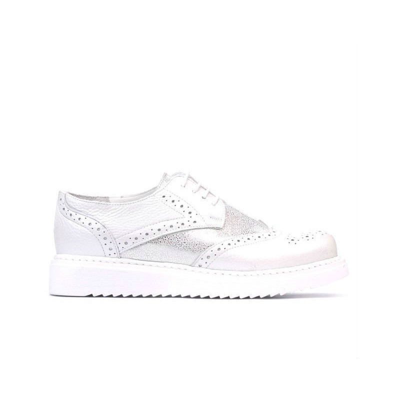 Damenschuhe casual 663-2 Perlmuttweiß kombiniert