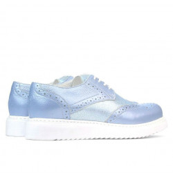 Damen Casual-Schuhe 663-2 in Perlglanz Blau kombiniert