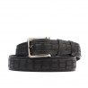 Herren Gürtel 18b schwarz+Kroko schwarz