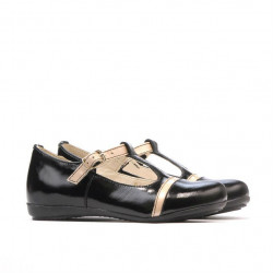 Kleinkinderschuhe 62c Lack Schwarz+Beige