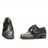 Damen Casual Schuhe 696 Schwarz Lack Kombiniert