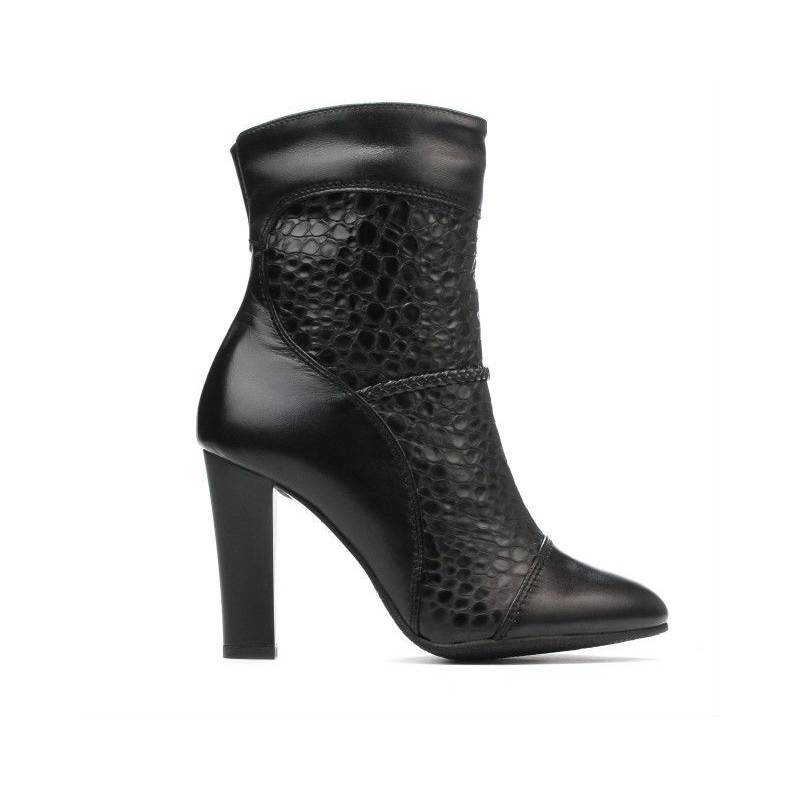 Damenstiefel 1146 schwarz+Krokodil schwarz