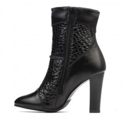 Damenstiefel 1146 schwarz+Krokodil schwarz