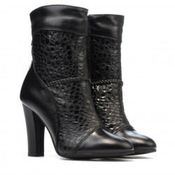 Damenstiefel 1146 schwarz+Krokodil schwarz