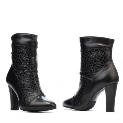 Damenstiefel 1146 schwarz+Krokodil schwarz