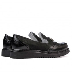 Damen-Casualschuhe 659 in schwarzem Lack kombiniert