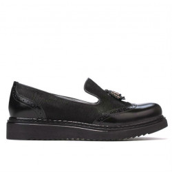 Damen-Casualschuhe 659 in schwarzem Lack kombiniert