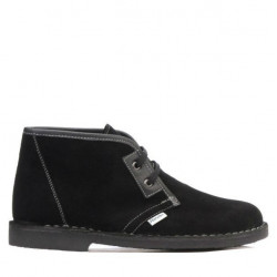 Damenstiefeletten 7101 Schwarz Veloursleder