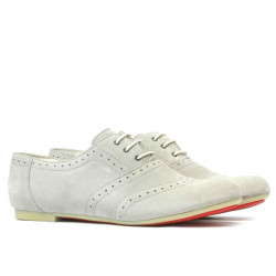 Damen Freizeitschuhe 186 hellgraues Veloursleder