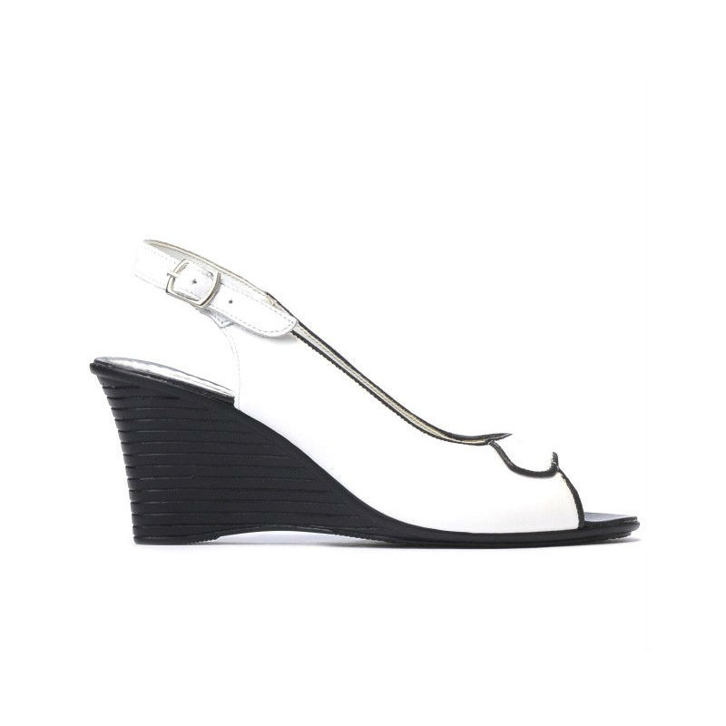 Damensandalen 596 weiß+schwarz