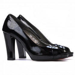 Damensandalen 1219 Lack Schwarz