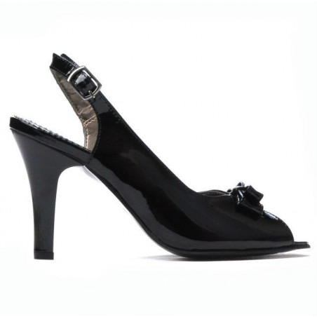 Damen Sandalen 1224 schwarzer Lack