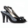 Damen Sandalen 1224 schwarzer Lack