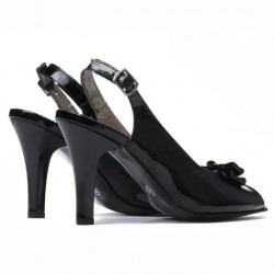 Damen Sandalen 1224 schwarzer Lack