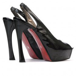 Damensandalen 1215 Lack schwarz