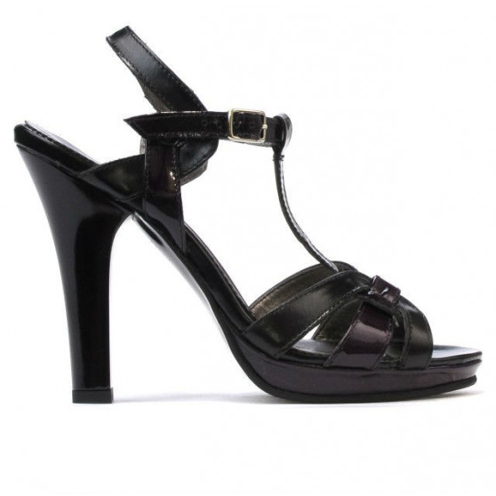 Damensandalen 1098 Schwarzlack+Lila Damensandalen 1098 Schwarzlack+Lila