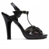 Damensandalen 1098 Schwarzlack+Lila