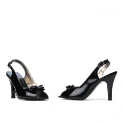 Damen Sandalen 1224 schwarzer Lack