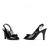 Damen Sandalen 1224 schwarzer Lack