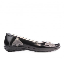 Kinderschuhe 117 schwarz lack+grau