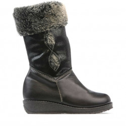 Kleine Kinderstiefel 24c schwarz kombiniert