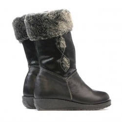 Kleine Kinderstiefel 24c schwarz kombiniert