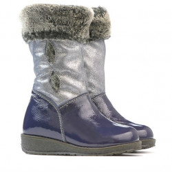 Kleine Kinderstiefel 24c lack indigo kombiniert