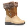 Kleine Kinderstiefel 24c beige kombiniert