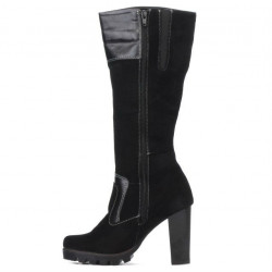 Damenstiefel 1140 schwarz Antilope kombiniert