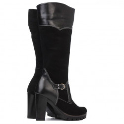 Damenstiefel 1140 schwarz Antilope kombiniert